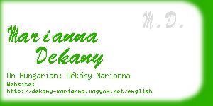 marianna dekany business card
